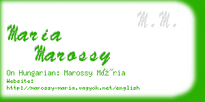maria marossy business card